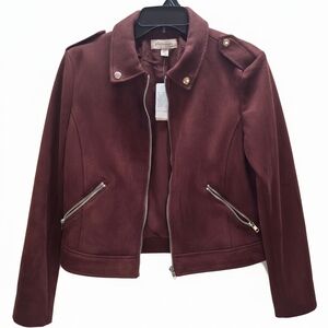 Philosophy Deep Burgundi  Bomber Jacket